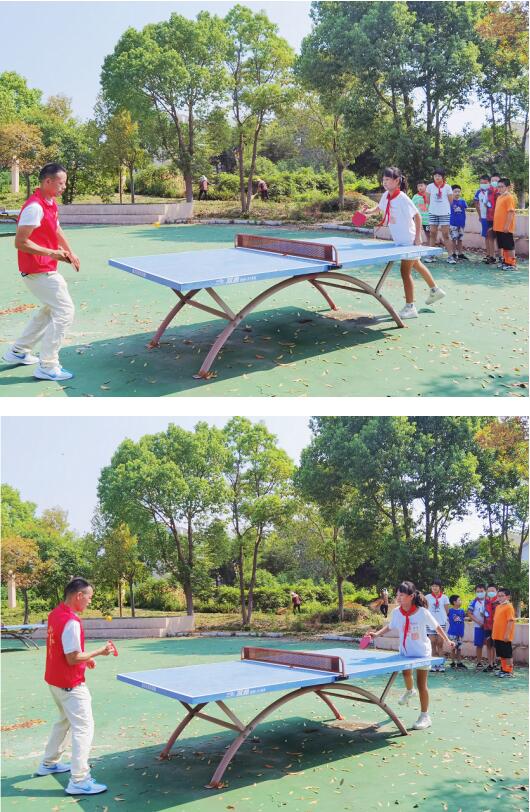 快樂暑假 玩轉(zhuǎn)乒乓 民主村開展青少年乒乓球?qū)崙?zhàn)練習